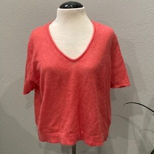 Juicy Couture Coral Short Sleeve V-Neck Sweater M